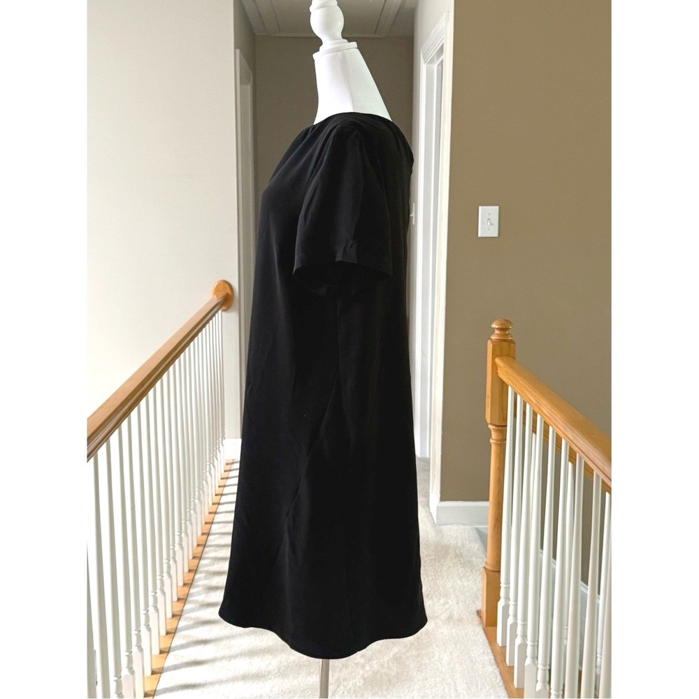 MM.LaFleur Etsuko Black Shift Dress Short Sleeve Boat Neck Size +2 - Picture 2 of 8